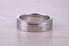 Load image into Gallery viewer, Chunky 6 mm Wide Gents Diamond set White Gold Band