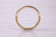 Load image into Gallery viewer, 4 mm Wide Two Tone 18ct White and Yellow Gold Wedding Band