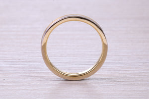 4 mm Wide Two Tone 18ct White and Yellow Gold Wedding Band