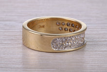 Load image into Gallery viewer, 6 mm Wide Half carat Pave Diamond set 18ct Yellow Gold Band
