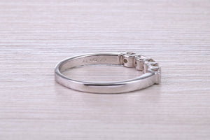 Half carat Baguette and Square Princess cut Diamond set 18ct White Gold Eternity Ring