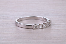 Load image into Gallery viewer, Half carat Baguette and Square Princess cut Diamond set 18ct White Gold Eternity Ring