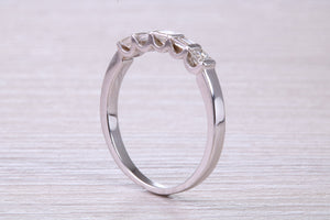 Half carat Baguette and Square Princess cut Diamond set 18ct White Gold Eternity Ring