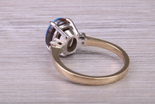 Load image into Gallery viewer, Beautiful Fiery Natural Opal and Diamonds set Gold Ring