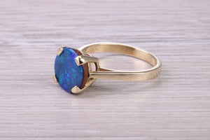 Beautiful Fiery Natural Opal set Gold Ring