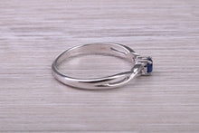 Load image into Gallery viewer, Dainty Round cut Sapphire Set 18ct White Gold Ring