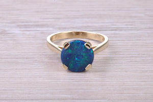 Beautiful Fiery Natural Opal set Gold Ring