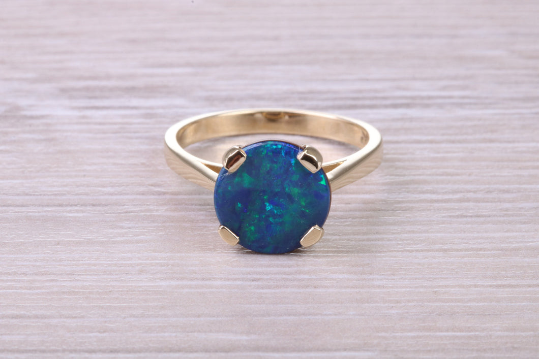 Beautiful Fiery Natural Opal set Gold Ring