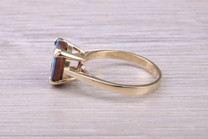 Beautiful Fiery Natural Opal set Gold Ring