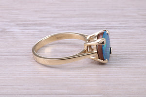 Beautiful Fiery Natural Opal set Gold Ring