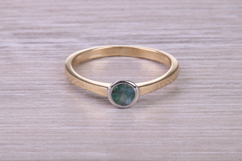 Quarter carat Round cut Alexandrite set 18ct Yellow Gold Ring
