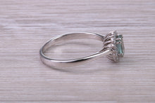 Load image into Gallery viewer, Oval cut Alexandrite And Halo Diamond set 18ct White Gold Ring