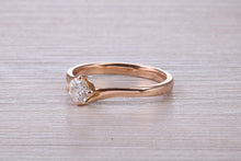 Load image into Gallery viewer, Natural Diamond set Twist Shank set 18ct Rose Gold Ring