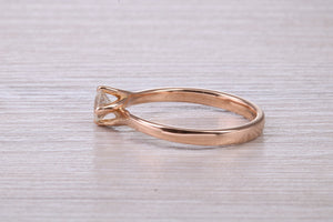 Natural Diamond set Twist Shank set 18ct Rose Gold Ring