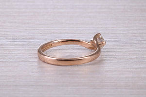 Natural Diamond set Twist Shank set 18ct Rose Gold Ring
