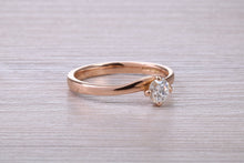 Load image into Gallery viewer, Natural Diamond set Twist Shank set 18ct Rose Gold Ring