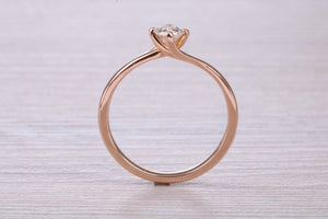 Natural Diamond set Twist Shank set 18ct Rose Gold Ring