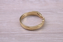 Load image into Gallery viewer, Curved Diamond set 18ct Yellow Gold Ring