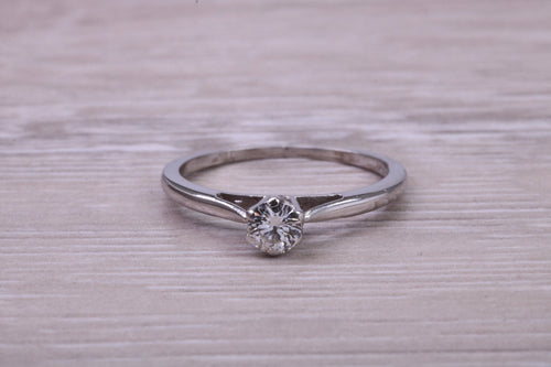 Quarter carat Petite and Simple Diamond set 18ct White White Gold Solitaire
