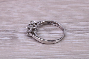 Petite Princess cut Diamond set 18ct White Gold Trilogy Ring