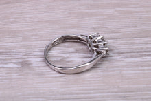 Load image into Gallery viewer, Petite Princess cut Diamond set 18ct White Gold Trilogy Ring