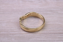 Load image into Gallery viewer, Curved Diamond set 18ct Yellow Gold Ring