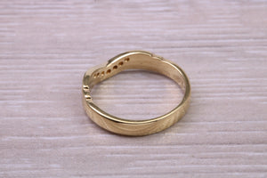 Curved Diamond set 18ct Yellow Gold Ring