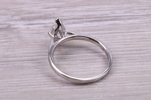 Marquise cut One carat Moissanite Diamond Solitaire set in Platinum