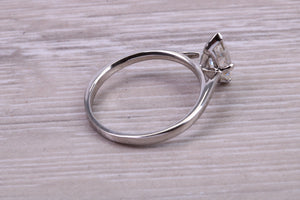 Marquise cut One carat Moissanite Diamond Solitaire set in Platinum