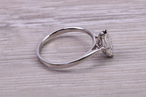 Marquise cut One carat Moissanite Diamond Solitaire set in Platinum