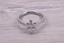 Load image into Gallery viewer, Marquise cut One carat Moissanite Diamond Solitaire set in Platinum