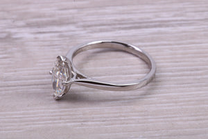 Marquise cut One carat Moissanite Diamond Solitaire set in Platinum