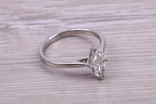 Load image into Gallery viewer, Marquise cut One carat Moissanite Diamond Solitaire set in Platinum