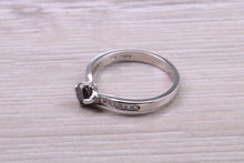 Load image into Gallery viewer, Black and White Diamond set White Gold Twist Shank Ring