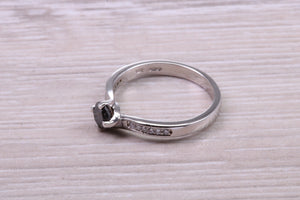 Black and White Diamond set White Gold Twist Shank Ring