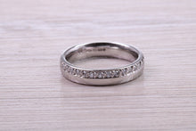 Load image into Gallery viewer, Half Circle Round Brilliant cut Diamonds set in 18ct White Gold Band