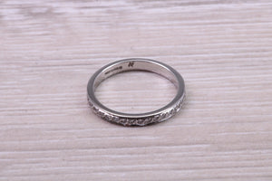 Half Circle Diamond set 18ct White Gold Band