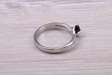 Load image into Gallery viewer, Black and White Diamond set White Gold Twist Shank Ring
