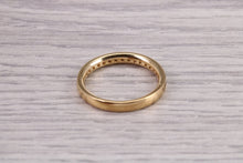 Load image into Gallery viewer, Traditional Half Channel set Diamond Eternity Ring, 18ct Yellow Gold Band, British Hallmarked, Ideal Eternity or Wedding Ring