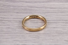 Load image into Gallery viewer, Traditional Half Channel set Diamond Eternity Ring, 18ct Yellow Gold Band, British Hallmarked, Ideal Eternity or Wedding Ring