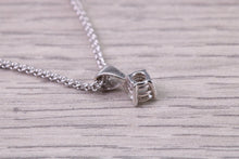 Load image into Gallery viewer, 0.19ct Simple Diamond Solitaire set White Gold Necklace, F VS Graded Natural Diamond, British Hallmarked, Choice of Chain Lengths
