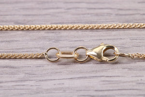Quarter carat Simple Diamond Solitaire set Yellow Gold Necklace, F VS Graded Natural Diamond, British Hallmarked, Choice of Chain Lengths