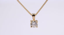Load image into Gallery viewer, Half carat Simple and Elegant Natural Diamond set Solitaire Necklace, 18ct British Hallmarked Yellow Gold, Your Choice of Chain Lengths