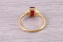 Load image into Gallery viewer, All Natural 1.05ct None Heat Treated Pigeon Blood Red Certified Ruby Complimented with 0.20ct Diamonds set in 18ct Yellow Gold Ring