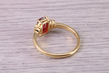 Load image into Gallery viewer, All Natural 1.05ct None Heat Treated Pigeon Blood Red Certified Ruby Complimented with 0.20ct Diamonds set in 18ct Yellow Gold Ring