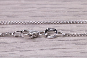 0.19ct Simple Diamond Solitaire set White Gold Necklace, F VS Graded Natural Diamond, British Hallmarked, Choice of Chain Lengths
