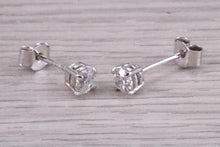Load image into Gallery viewer, Half carat Diamond Solitaire set 18ct White Gold Stud Earrings