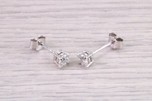 Load image into Gallery viewer, Half carat Diamond Solitaire set 18ct White Gold Stud Earrings