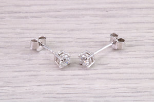 Half carat Diamond Solitaire set 18ct White Gold Stud Earrings
